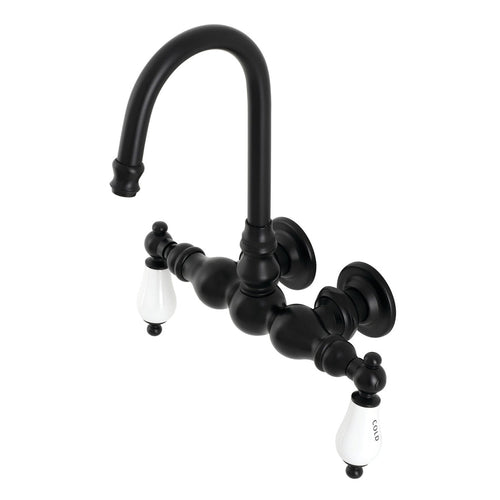 Aqua Vintage AE3T0 Two-Handle 2-Hole Tub Wall Mount Clawfoot Tub Faucet, Matte Black