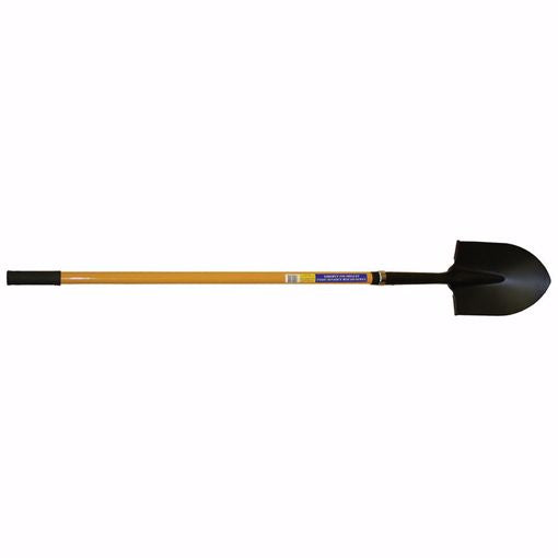 Long handle round point fiberglass shovel