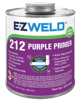 Primer, 32 Oz, Purple, PVC, CPVC