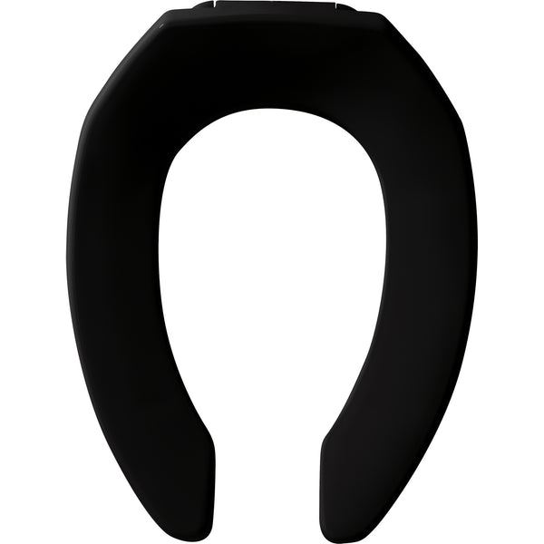 Bemis Elongated Open Front Less Cover Black Toilet Seat