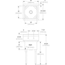 Elkay 1C18X18-0X 1 Comp. Sinks, 23X24 OA, 18X18X12 B, No