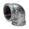 1 x 3/4" Galvanized Mall 90 Elbow