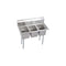 Elkay 3C10X14-0X 3 Comp. Sinks, 39X20 OA, 10X14X10 B, No