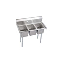 Elkay 3C12X16-0X 3 Comp. Sinks, 45X22 OA, 12X16X10 B, No