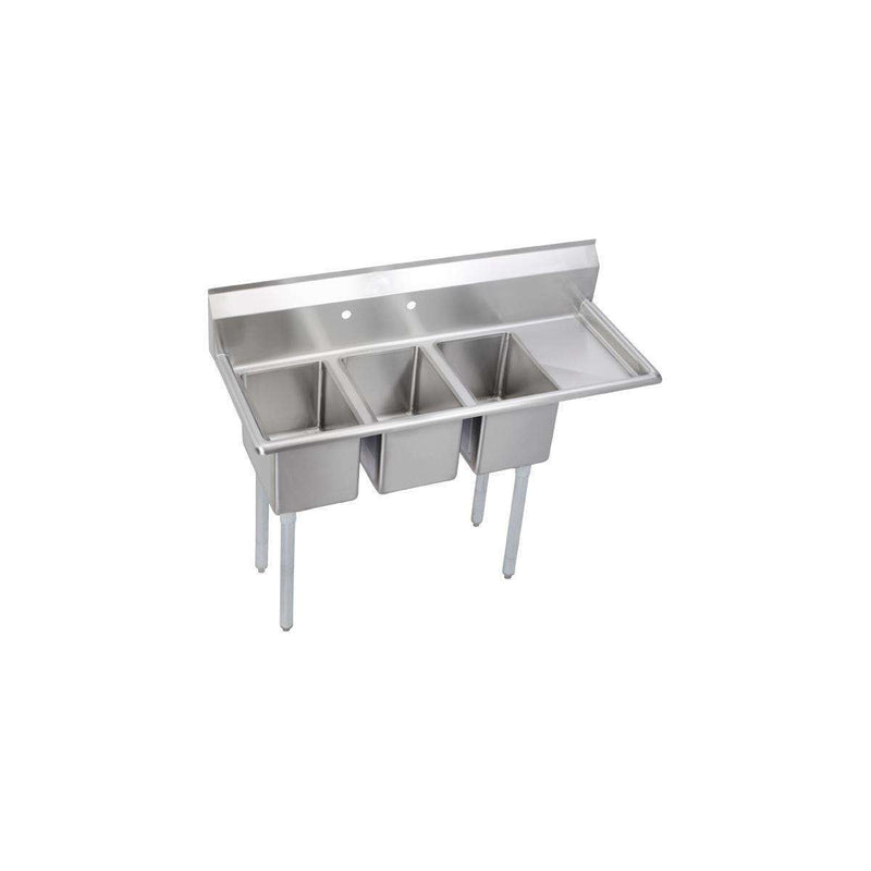 Elkay 3C10X14-R-12X 3 Comp. Sinks, 49X20 OA, 10X14X10 B, R