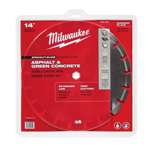 Milwaukee 14" Asphalt & Green Concrete Segmented Saw Blade