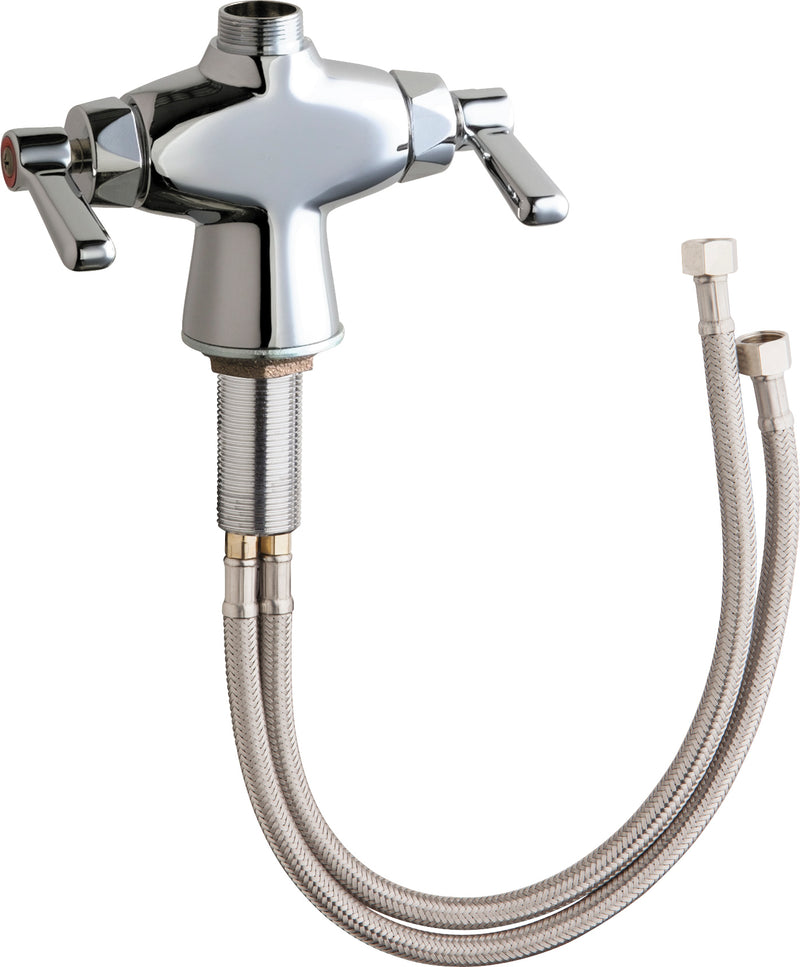 Chicago Faucets Deck Mounted Single Hole Manual Faucet 50-LESAB