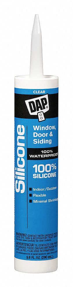 DAP 9.8 Oz Clear Silicone Caulk, Long Lasting Flexible Seal