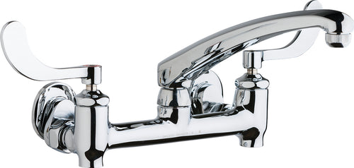 Chicago Faucets Sink Faucet, 8'' Wall W/ Stops 640-L8E1-317YAB