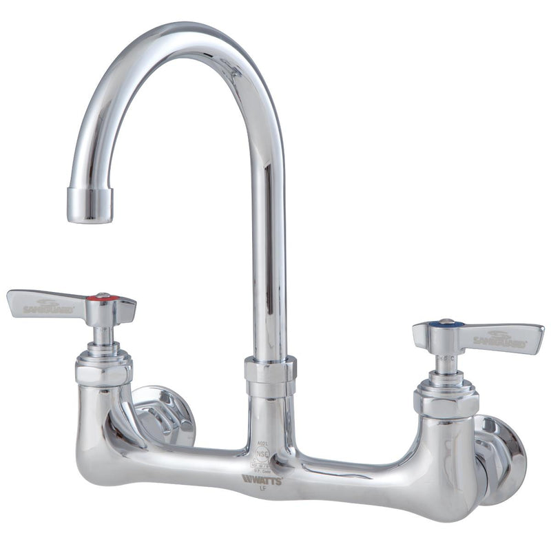 Watts LFF-WST8-G06S 8" Wall Mount Faucet w/ 6" G-Neck Spout