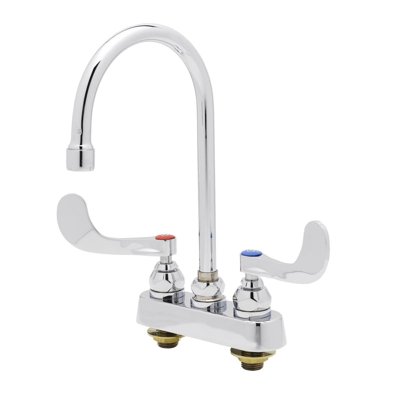 T&S Brass B-1141-04 Workboard Faucet, Deck Mount, 4" Centers