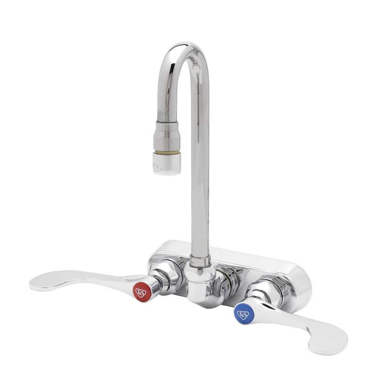 T&S Brass B-2459 4" Wall Mount Faucet, 4" Wrist Handles