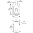 Elkay DI10126X 1 Comp. Drop-In Sinks, 12X17 OA, 10X11X6" B,