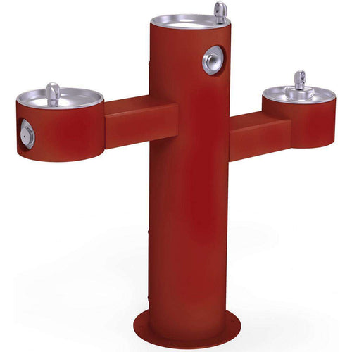 Halsey Taylor 4430RED Outdoor Ftn Tri-Level Pedestal