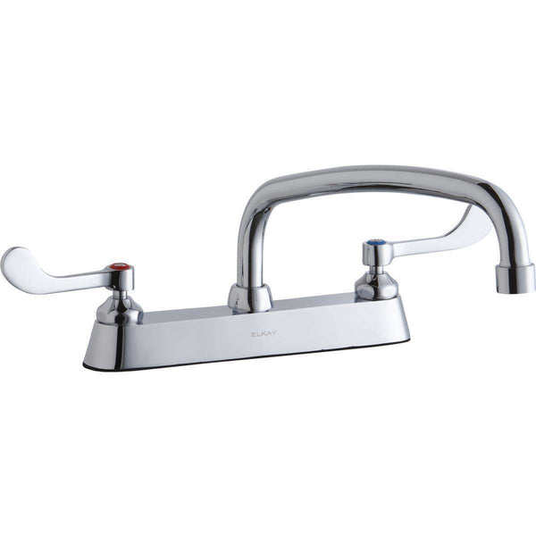 Elkay LK810AT14T4 8" Centers Faucets 14" Arc Tube Spout 4"