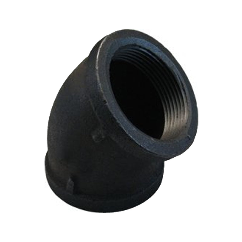 1/2" Black Mall 45 Elbow