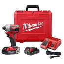 Milwaukee M18 Compact Brushless 1/4" Hex Impact Driver Kit