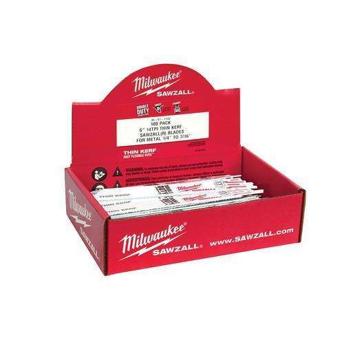 Milwaukee 48-01-7093 8" 8/12 TPI SAWZALL Blades, 100 Pack