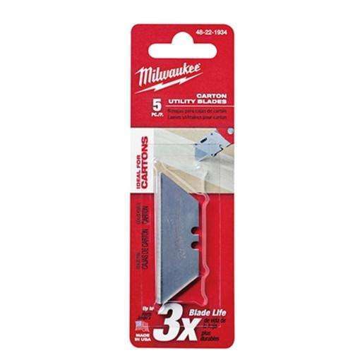 Milwaukee 48-22-1934 5 PC Carton Utility Knife Blades