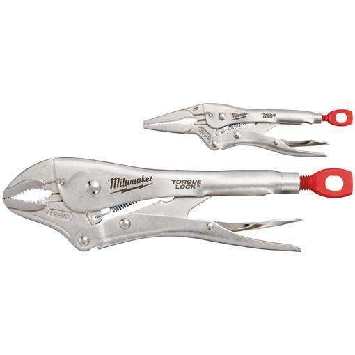 Milwaukee 2Pc Locking Pliers Set, 6" Long Nose & 10" Curved