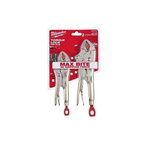 Milwaukee 2 Piece 7" & 10" Curved Jaw Locking Pliers with M