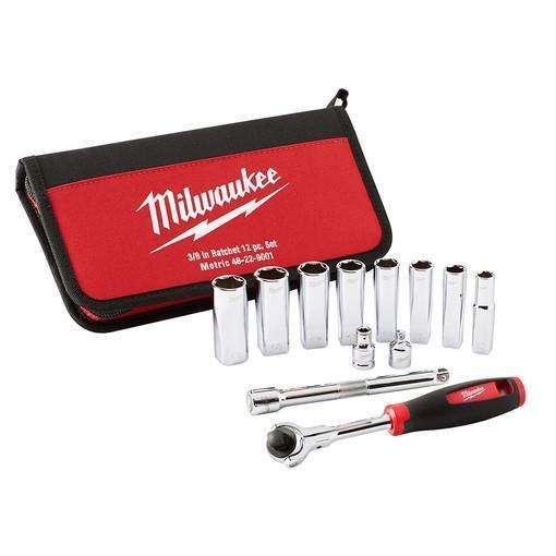 Milwaukee 48-22-9001 12 Piece 3/8" Drive Metric Socket Set