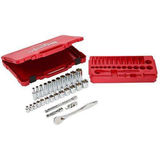 Milwaukee 3/8" Drive 28 Piece Ratchet & Socket Set- SAE