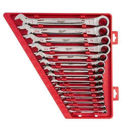 Milwaukee 15 Piece Ratcheting Combination Wrench Set - SAE