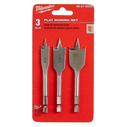 Milwaukee 48-27-0020 3 Piece Stubby Flat Boring Set