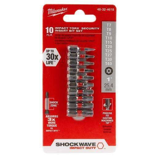 Milwaukee 48-32-4618 10 Piece SHOCKWAVE Torx Security Set