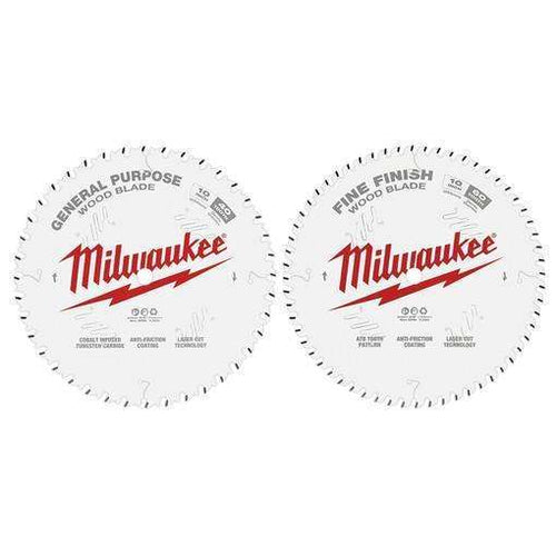 Milwaukee 10" 40T + 60T Two Pack Circular Saw Blades