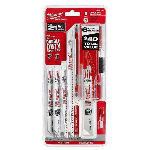 Milwaukee 9 Piece Sawzall Blade Set with 6 FREE Metal Cutt