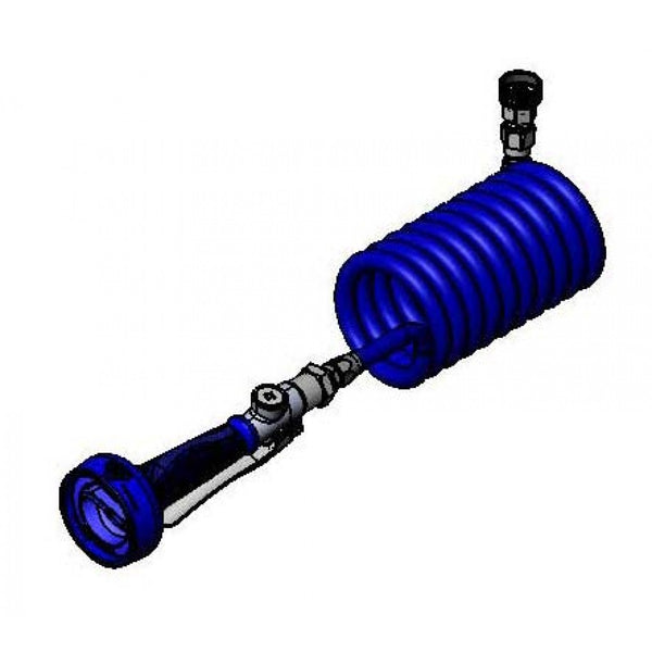 T&S Brass PJ-108H-CH01 Hi-Flow Jet Spray, Blue Coiled Hose