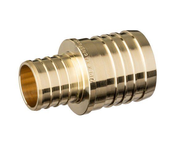 Zurn Crimp XL Brass Couplings - Small Diameter, 1-1/2-Inch Barb x 1-Inch Barb QQC75GX