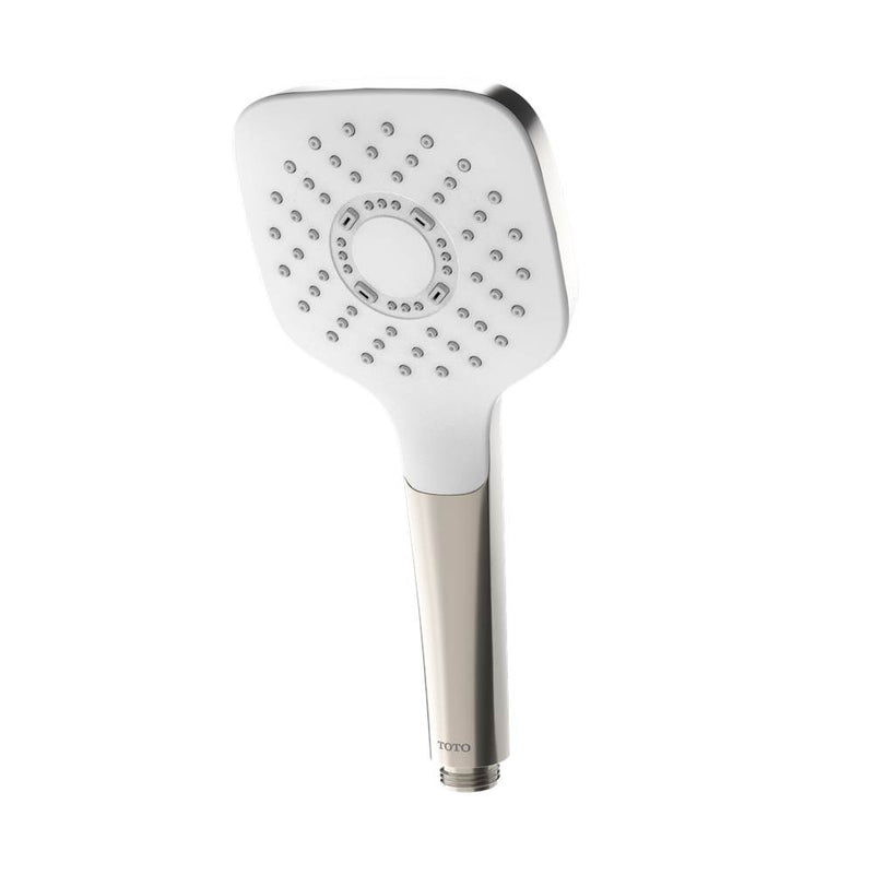 TOTO G Series Square Single Spray 4 inch 1.75 GPM Handshower with COMFORT WAVE Technology, Polished Nickel TBW02010U4