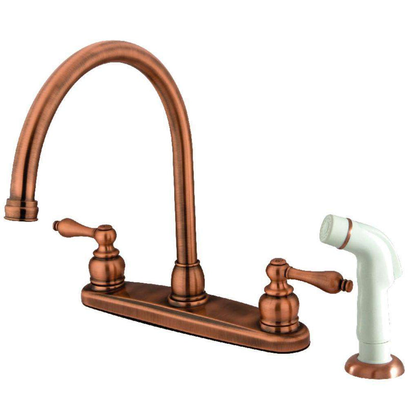 Kingston KB726AL 8" Centerset Kitchen Faucet Copper