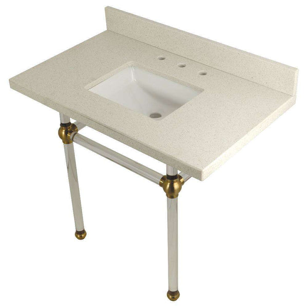 Kingston Brass KVPB3630WQASQ7 36X22 White Quartz Vanity with