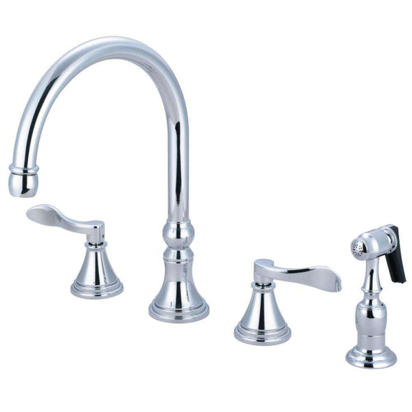 Kingston Brass KS2791DFLBS Widespread Kitchen Faucet