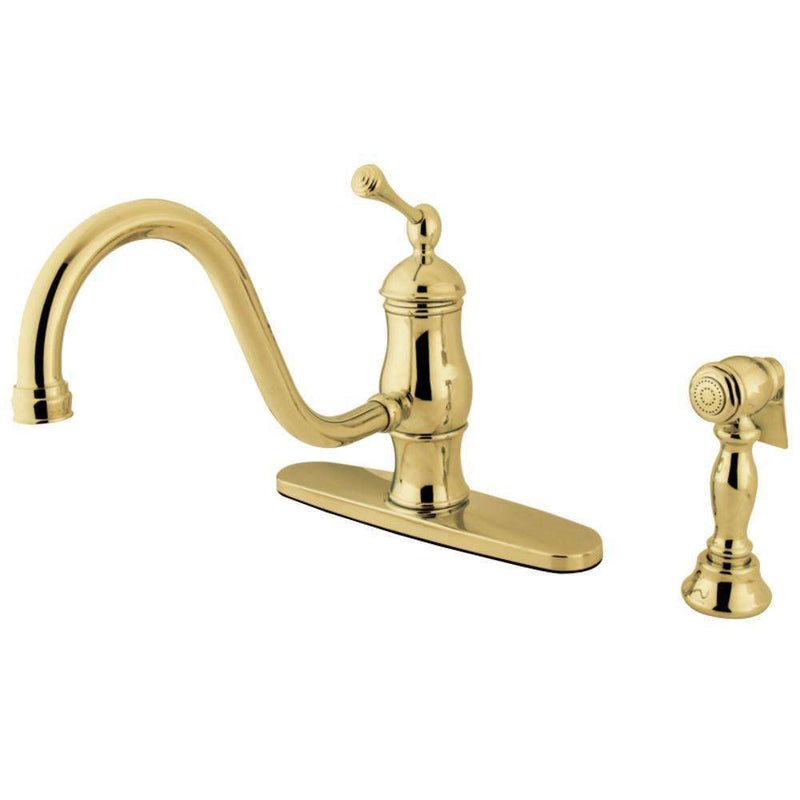 Kingston KS1572BLBS Heritage Sg-Hnd 8" Centerset K Faucet