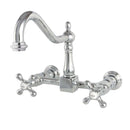 Kingston KS1241AX Heritage 8 in. Wall Mount Kitchen Faucet