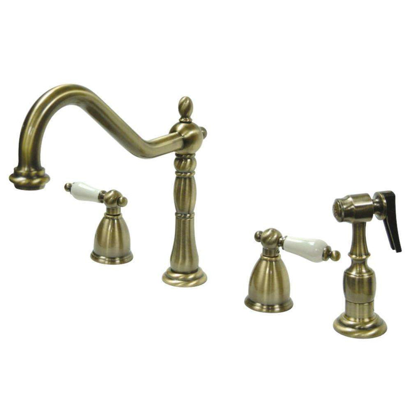 Kingston Brass KB1793PLBS Wsp Kitchen Faucet, Antique Brass