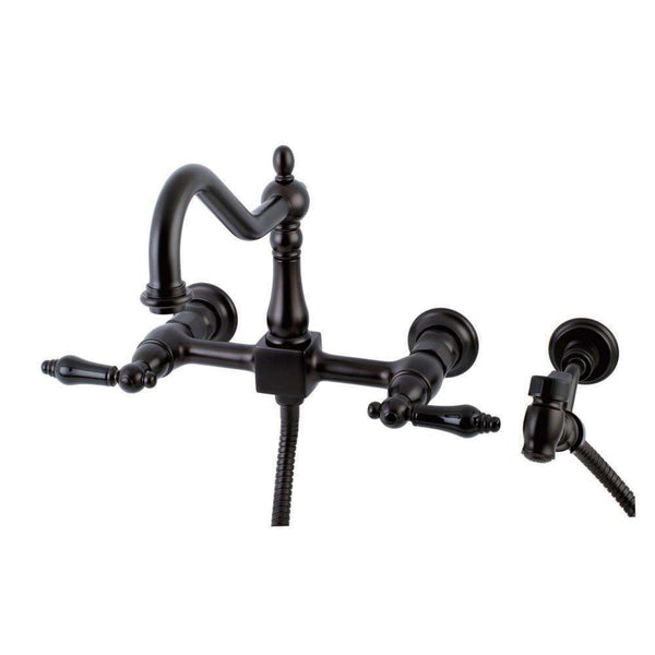 Kingston KS1245PKLBS Duchess Two-Hnd Wall Mount K Faucet