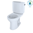 TOTO Drake II Two-Piece Round 1.28 GPF Universal Height Toilet with CeFiONtect and Right-Hand Trip Lever, Cotton White CST453CEFRG