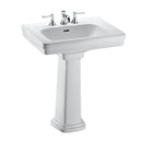 TOTO Promenade 24" x 19-1/4" Rectangular Pedestal Bathroom Sink for 8 inch Center Faucets, Cotton White LPT532.8N