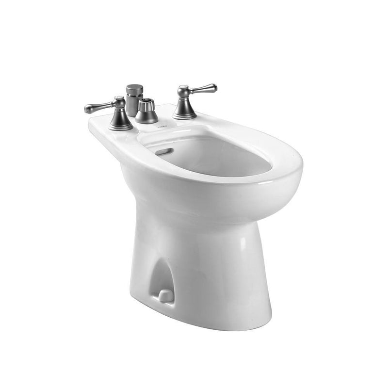 TOTO Piedmont Deck Mount Vertical Spray Flushing Rim Bidet, Cotton White BT500B