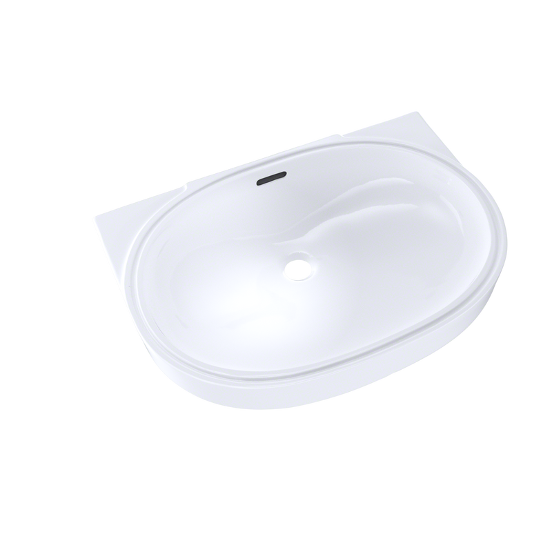 TOTO Oval 19-11/16" x 13-3/4" Undermount Bathroom Sink with CeFiONtect, Cotton White LT546G