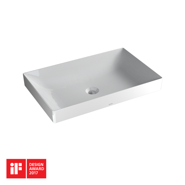 TOTO Kiwami Rectangular 23" Vessel Bathroom Sink with CEFIONTECT, Cotton White LT476GR#01