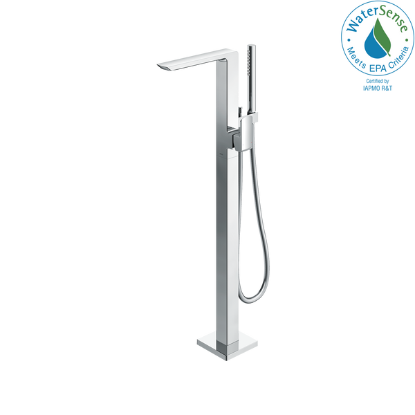 TOTO GR Single-Handle Freestanding Tub Filler Faucet with Handshower, Polished Chrome TBG02306U#CP