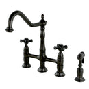 Kingston KS1275PKXBS Duchess 8 in. Bridge Kitchen Faucet W/