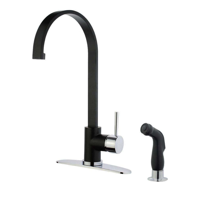 Kingston LS8717DLSP Sg-Hnd Kitchen Faucet W/ Side Sp, Matte